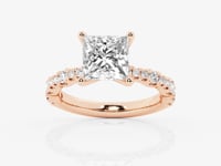 Clara-Side Stone Engagement Ring - Lab Grown Diamonds