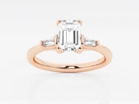 Eliza-Side Stone Engagement Ring - Lab Grown Diamonds
