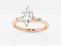 Eliza-Side Stone Engagement Ring - Lab Grown Diamonds