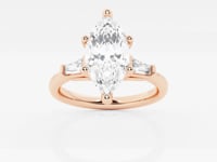 Eliza-Side Stone Engagement Ring - Lab Grown Diamonds