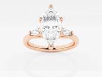 Eliza-Side Stone Engagement Ring - Lab Grown Diamonds