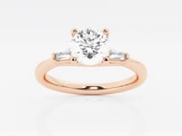 Eliza-Side Stone Engagement Ring - Lab Grown Diamonds