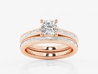 Evangeline-Side Stone Engagement Ring - Lab Grown Diamonds