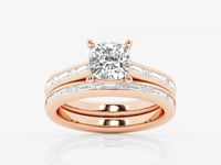 Evangeline-Side Stone Engagement Ring - Lab Grown Diamonds