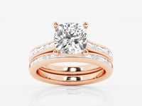 Evangeline-Side Stone Engagement Ring - Lab Grown Diamonds