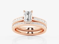 Evangeline-Side Stone Engagement Ring - Lab Grown Diamonds