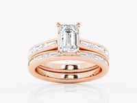 Evangeline-Side Stone Engagement Ring - Lab Grown Diamonds