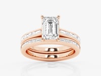 Evangeline-Side Stone Engagement Ring - Lab Grown Diamonds