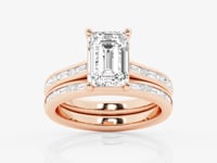 Evangeline-Side Stone Engagement Ring - Lab Grown Diamonds