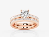 Evangeline-Side Stone Engagement Ring - Lab Grown Diamonds