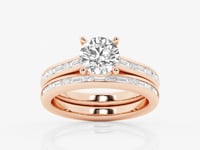 Evangeline-Side Stone Engagement Ring - Lab Grown Diamonds