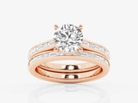 Evangeline-Side Stone Engagement Ring - Lab Grown Diamonds