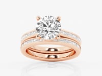 Evangeline-Side Stone Engagement Ring - Lab Grown Diamonds