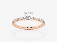Evelyn-Side Stone Engagement Ring - Lab Grown Diamonds