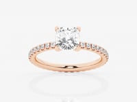 Evelyn-Side Stone Engagement Ring - Lab Grown Diamonds