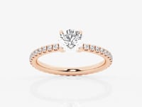 Evelyn-Side Stone Engagement Ring - Lab Grown Diamonds