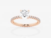 Evelyn-Side Stone Engagement Ring - Lab Grown Diamonds