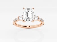 Naomi-Side Stone Engagement Ring - Lab Grown Diamonds