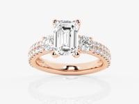 Vivienne-Three Stone Engagement Ring - Lab Grown Diamonds