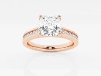 Avery-Side Stone Engagement Ring - Lab Grown Diamonds