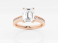 Avery-Side Stone Engagement Ring - Lab Grown Diamonds