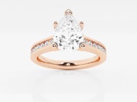 Avery-Side Stone Engagement Ring - Lab Grown Diamonds