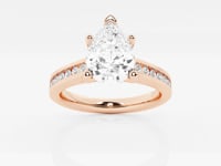 Avery-Side Stone Engagement Ring - Lab Grown Diamonds