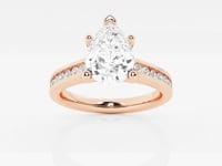 Avery-Side Stone Engagement Ring - Lab Grown Diamonds