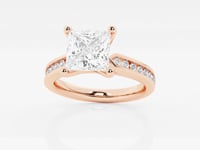 Avery-Side Stone Engagement Ring - Lab Grown Diamonds