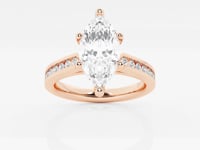 Avery-Side Stone Engagement Ring - Lab Grown Diamonds