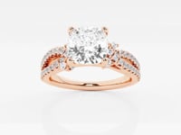 Luna-Side Stone Engagement Ring - Lab Grown Diamonds