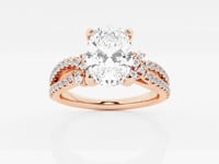 Luna-Side Stone Engagement Ring - Lab Grown Diamonds