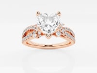 Luna-Side Stone Engagement Ring - Lab Grown Diamonds