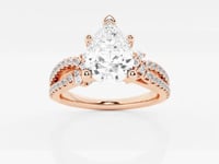 Luna-Side Stone Engagement Ring - Lab Grown Diamonds