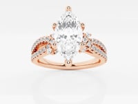 Luna-Side Stone Engagement Ring - Lab Grown Diamonds