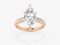 Estelle-Side Stone Engagement Ring - Lab Grown Diamonds