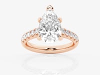 Estelle-Side Stone Engagement Ring - Lab Grown Diamonds