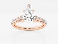 Estelle-Side Stone Engagement Ring - Lab Grown Diamonds