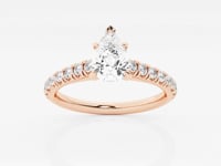 Estelle-Side Stone Engagement Ring - Lab Grown Diamonds