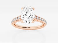 Estelle-Side Stone Engagement Ring - Lab Grown Diamonds