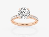 Estelle-Side Stone Engagement Ring - Lab Grown Diamonds