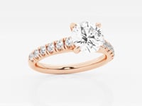 Estelle-Side Stone Engagement Ring - Lab Grown Diamonds