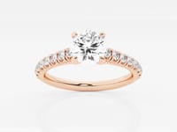 Estelle-Side Stone Engagement Ring - Lab Grown Diamonds