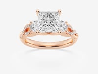 Seraphina-Side Stone Engagement Ring - Lab Grown Diamonds