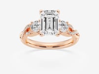 Seraphina-Side Stone Engagement Ring - Lab Grown Diamonds
