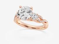 Seraphina-Side Stone Engagement Ring - Lab Grown Diamonds